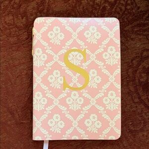 Pink Floral Notebook with Gold Initial